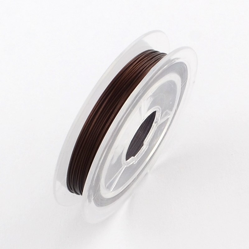 1 Rolle (10 Meter) Nylon beschichteter Tiger Schwanz Schmuckdraht braun 0,38 mm