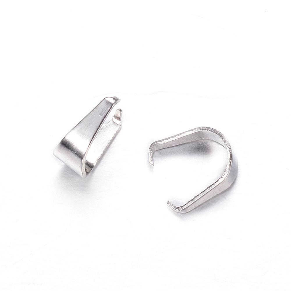 10 Edelstahl Schnappbügel Anhängerschlaufen 7 x 6 x 3 mm