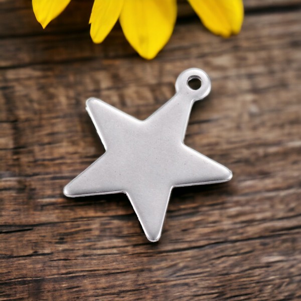 3 Edelstahl Charm Anhänger Stern