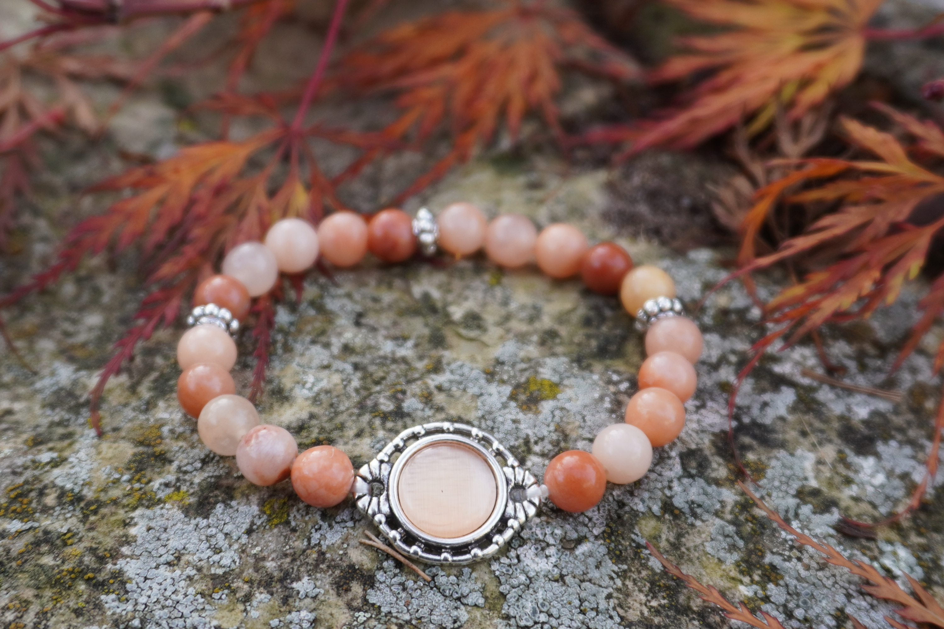 Bastelset Aventurin Armband mit Cabochon Verbinder