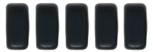 30 hochwertige tschechische Glasperlen doppelt gebohrt 6 x 3 mm Matte Jet