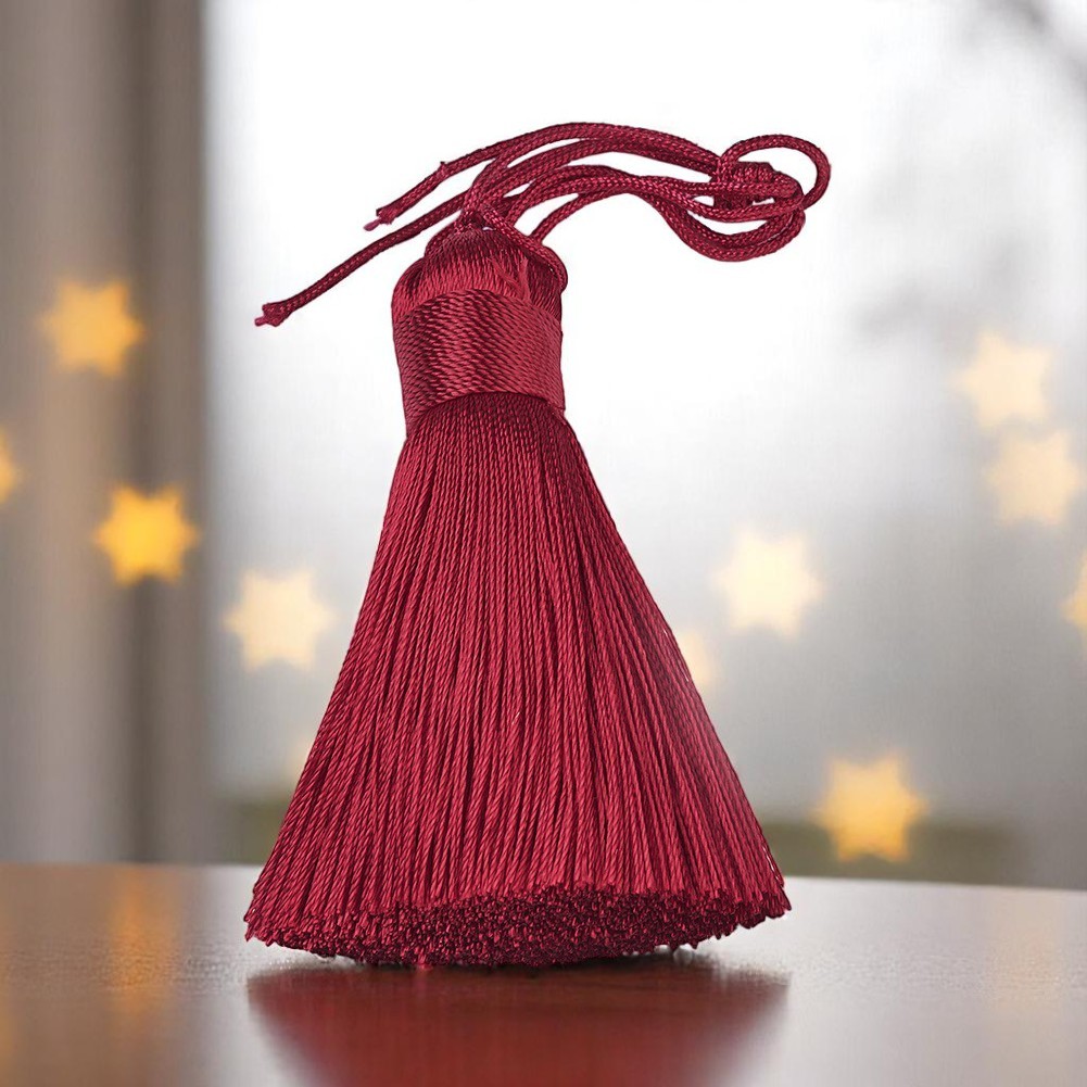 Hochwertige Polyester Quaste rot 50 - 57 x 12 mm