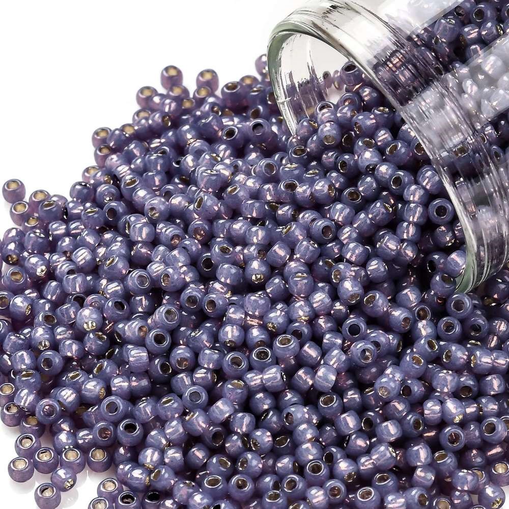 TOHO Perlen Rocailles 2,2 mm 11/0 silver lined Milky Lavender (ca. 1100 Stück / ca. 10 Gramm)