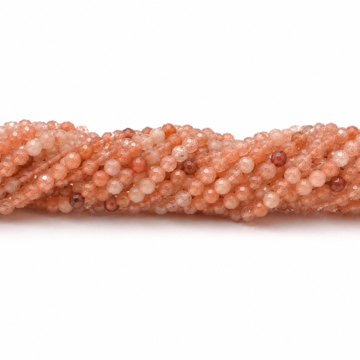 Natürlicher Karneol Perlenstrang facettiert 2,5 x 2 mm (ca. 150 Perlen / ca. 33 cm Länge)
