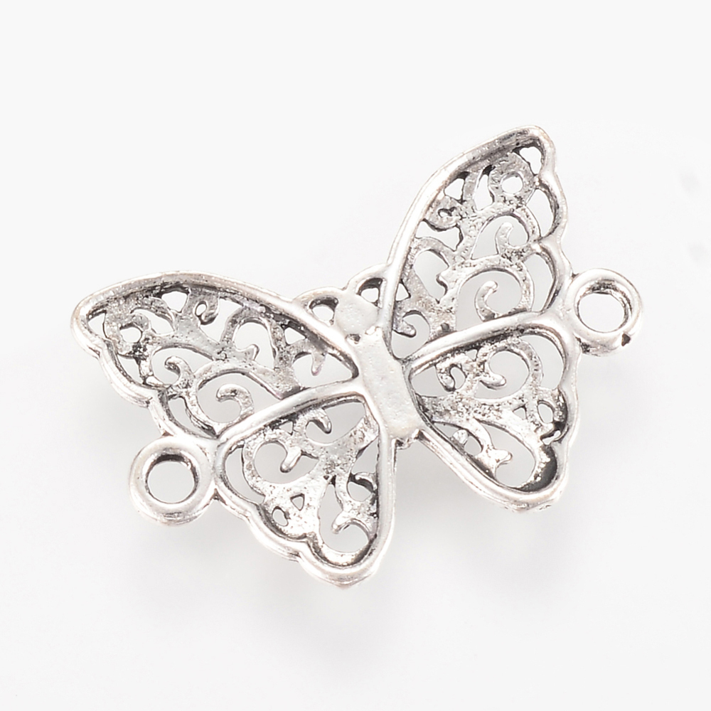 Verbinder Schmetterling antik silberfarben 20 x 14 x 2 mm