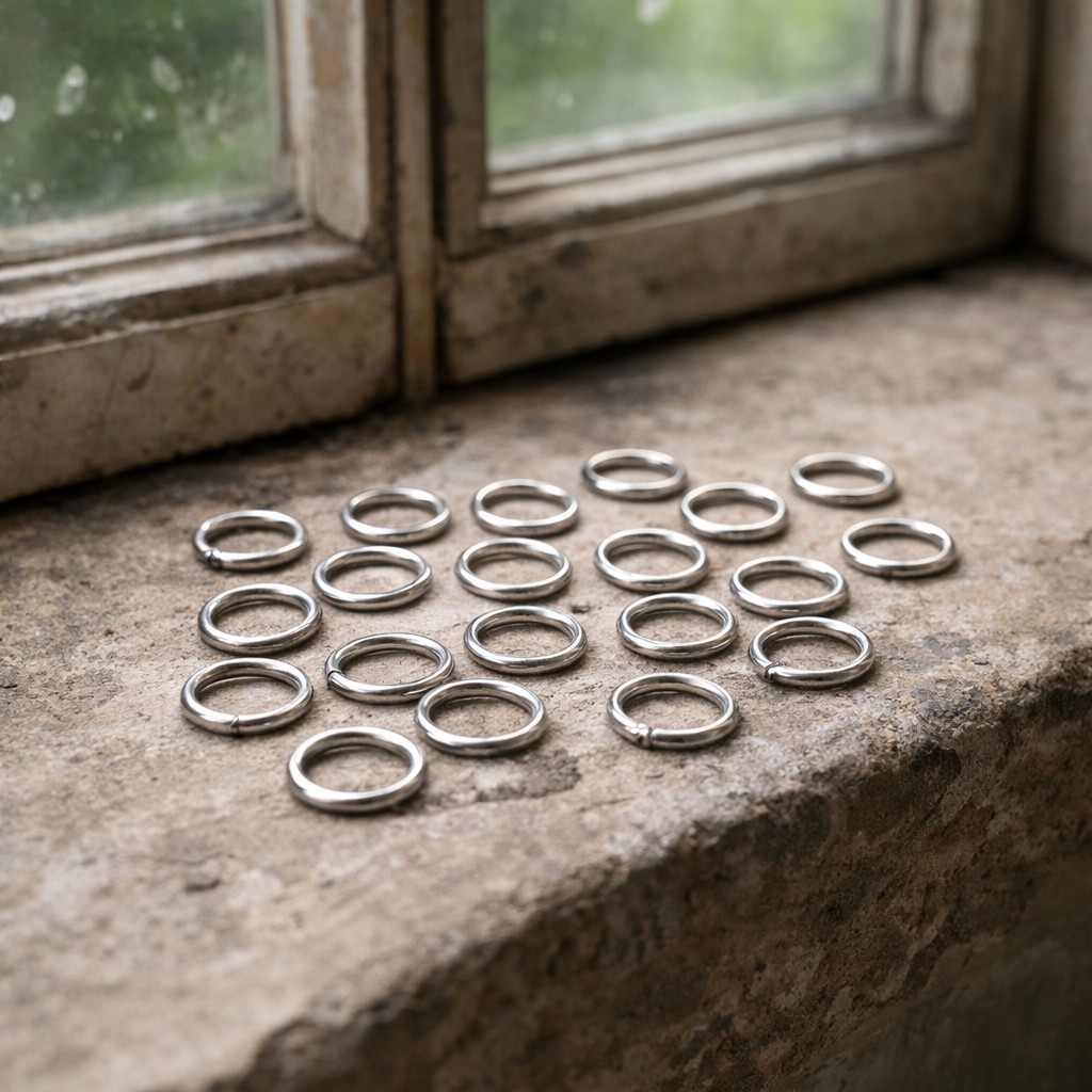 50 anlaufgeschützte stabile Edelstahl Biegeringe 20 Gauge 6 x 0,8 mm