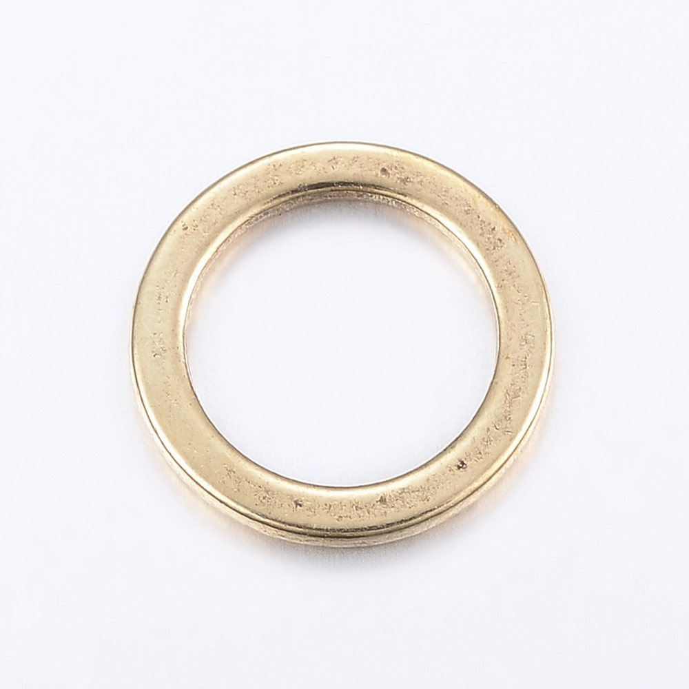 5 Verbinder Ringe antik goldfarben 15 x 1,2 mm