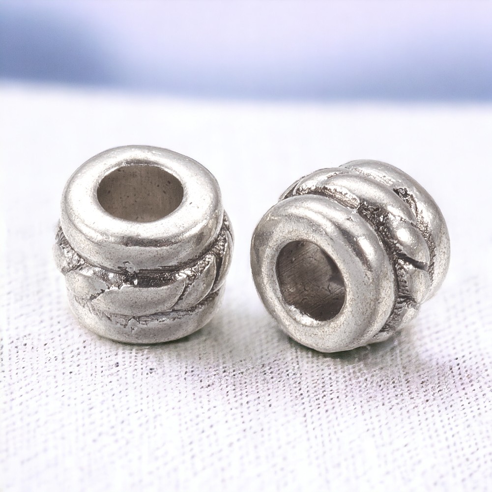 25 Zwischenperlen Spacer tibetischer Stil antik silberfarben 5 x 4 mm