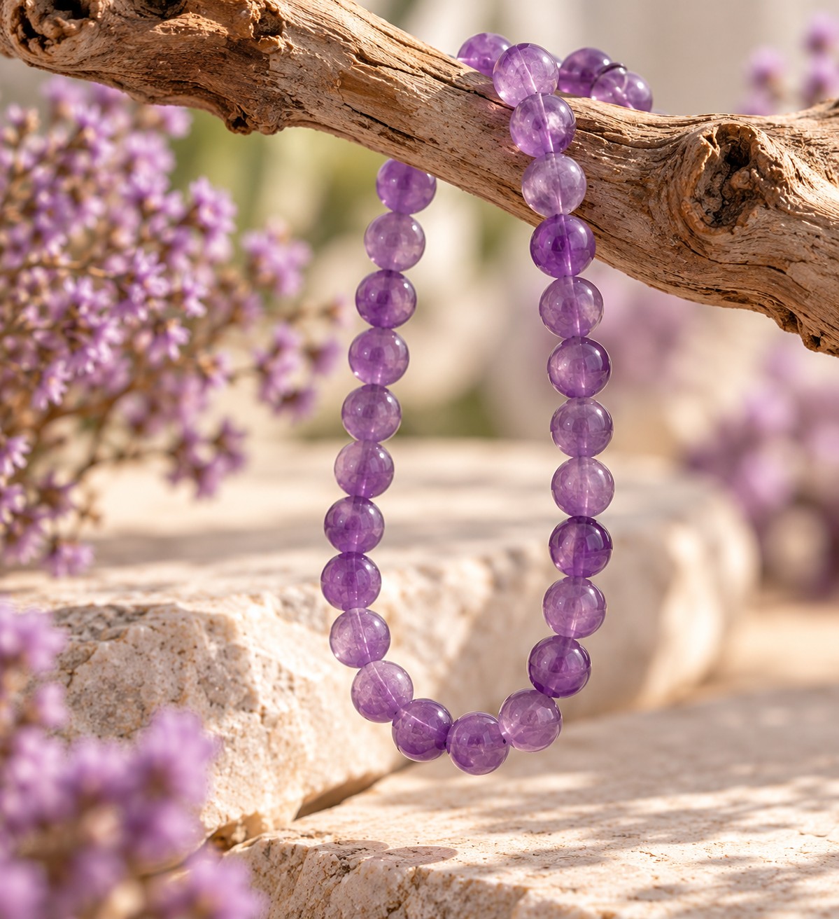 Amethyst Perlenstrang 5,5 mm unregelmäßige Perlen (ca. 33 cm Länge)