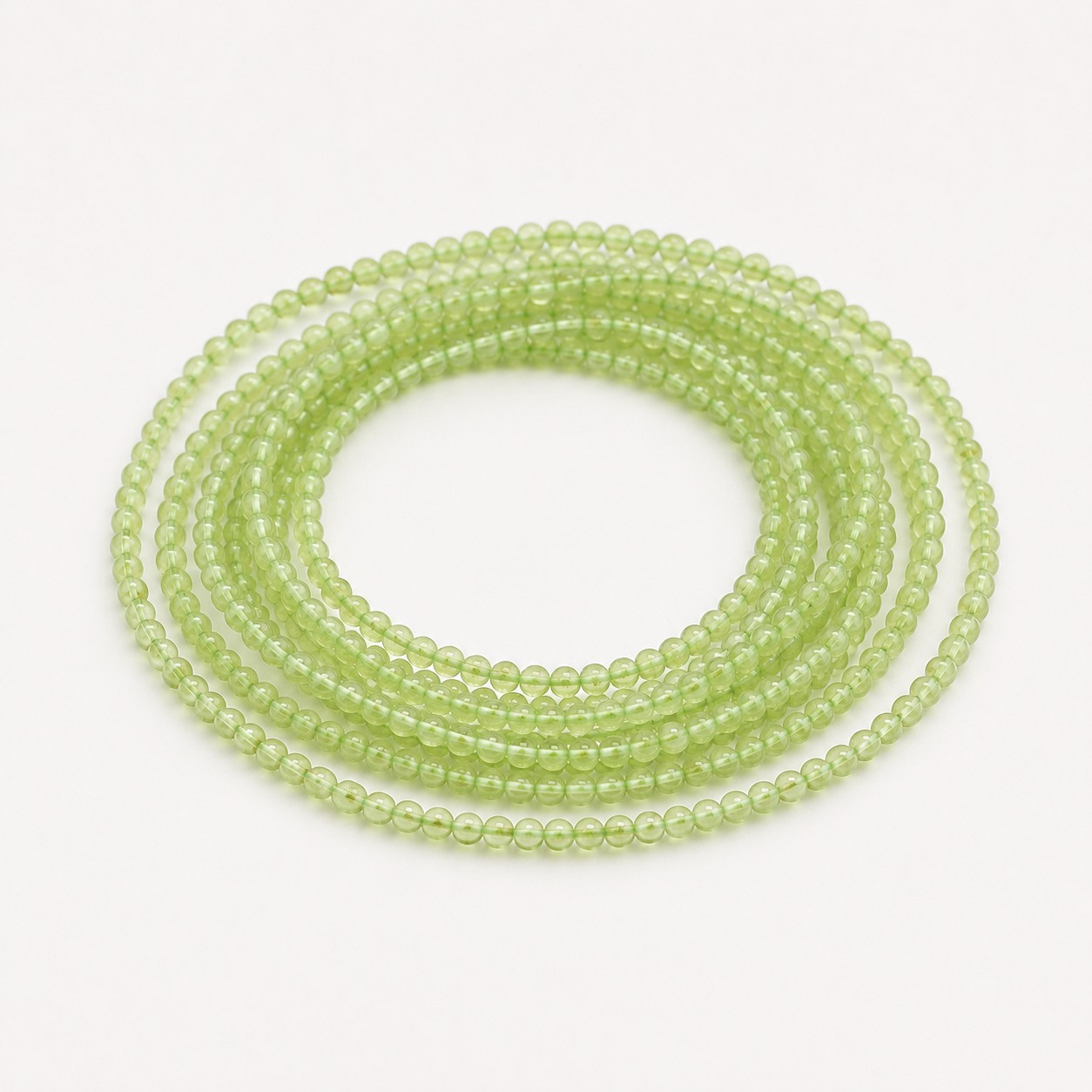 Peridot Perlenstrang 2,2 mm (ca. 180 Perlen / ca. 38 cm Länge) - natürliche Edelsteinperlen für filigranen Schmuck