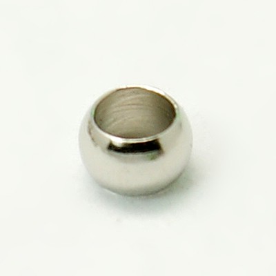 6 Gramm (ca. 160 Stück) Messing Quetschperlen plantinfarben 3 mm