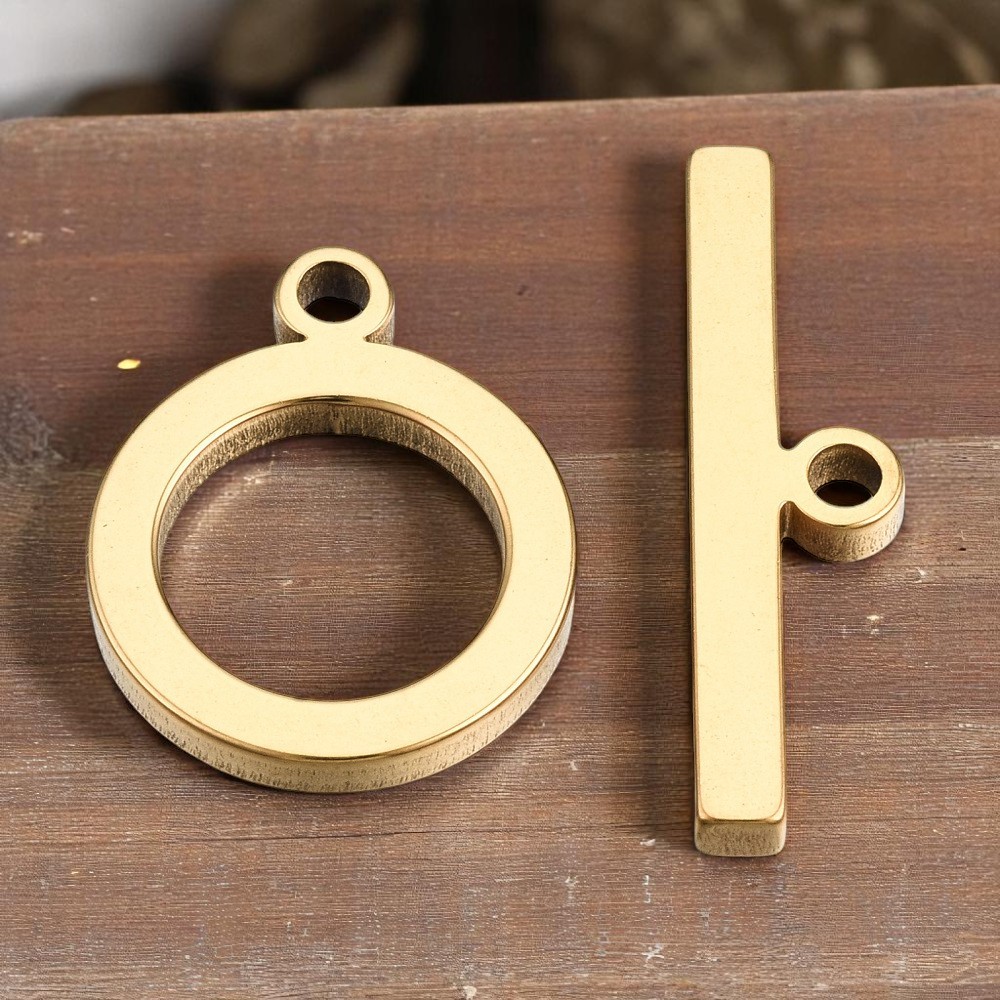 Edelstahl Knebelverschluß Ring 17 x 13,5 x 2 mm Stab: 22 x 6 x 2 mm 