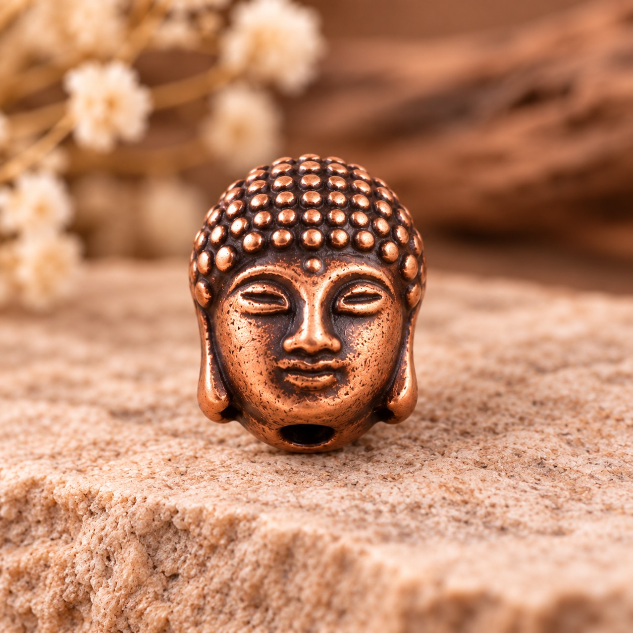 ACHTSAMKEIT - DIY Armband Bastelset mit Holzperlen und Buddhaperle