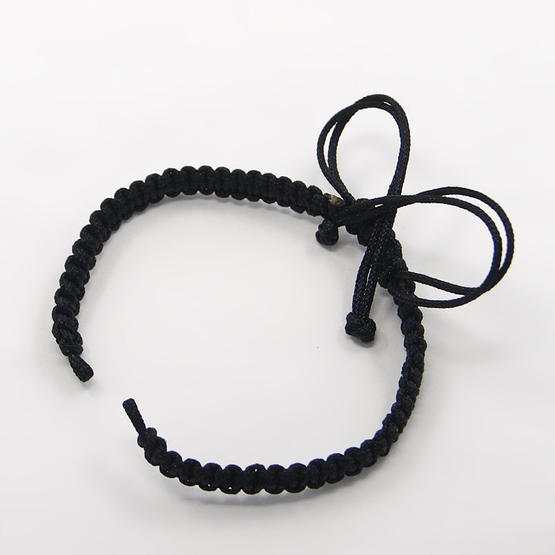 Geflochtener Armband Rohling schwarz größenverstellbar durch Flechtschiebeverschluß 145 - 155 x 5 x