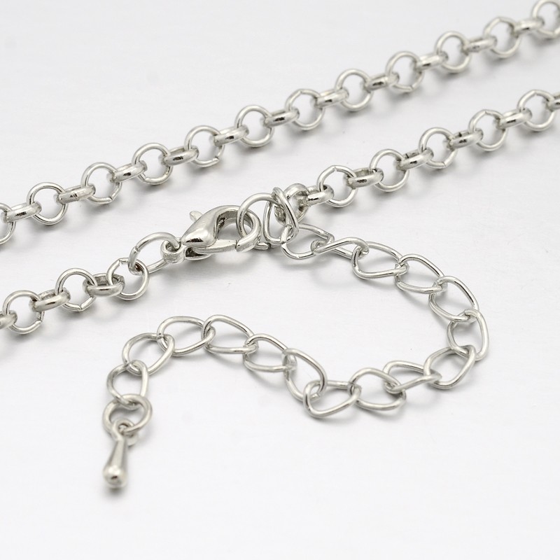 Gliederkette aus Eisen mit Karabinerverschluß 74 cm Länge