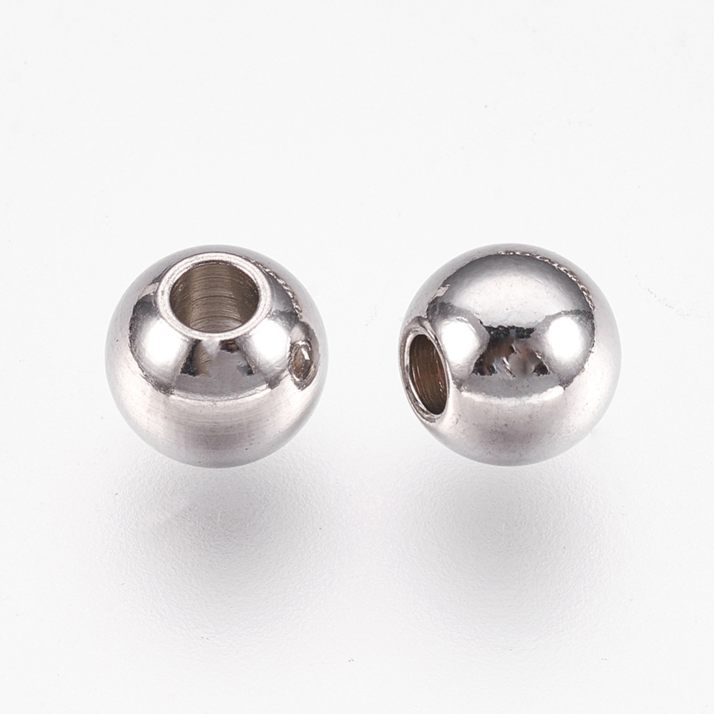 100 Eisen Zwischenperlen Spacer platinfarben glatt glänzend 4 mm