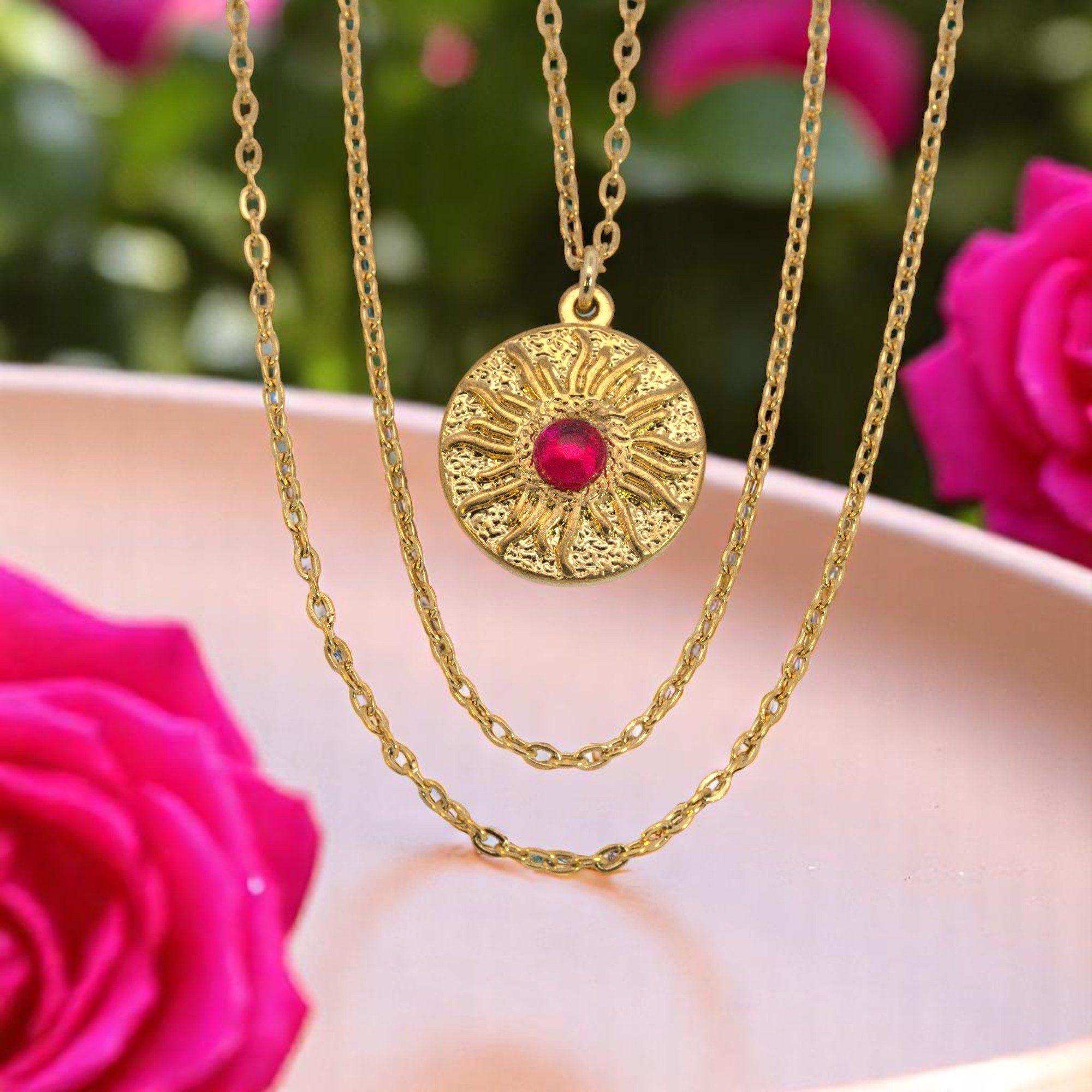 Bastelset Edelstahl Kette mit Cabochon Anhänger