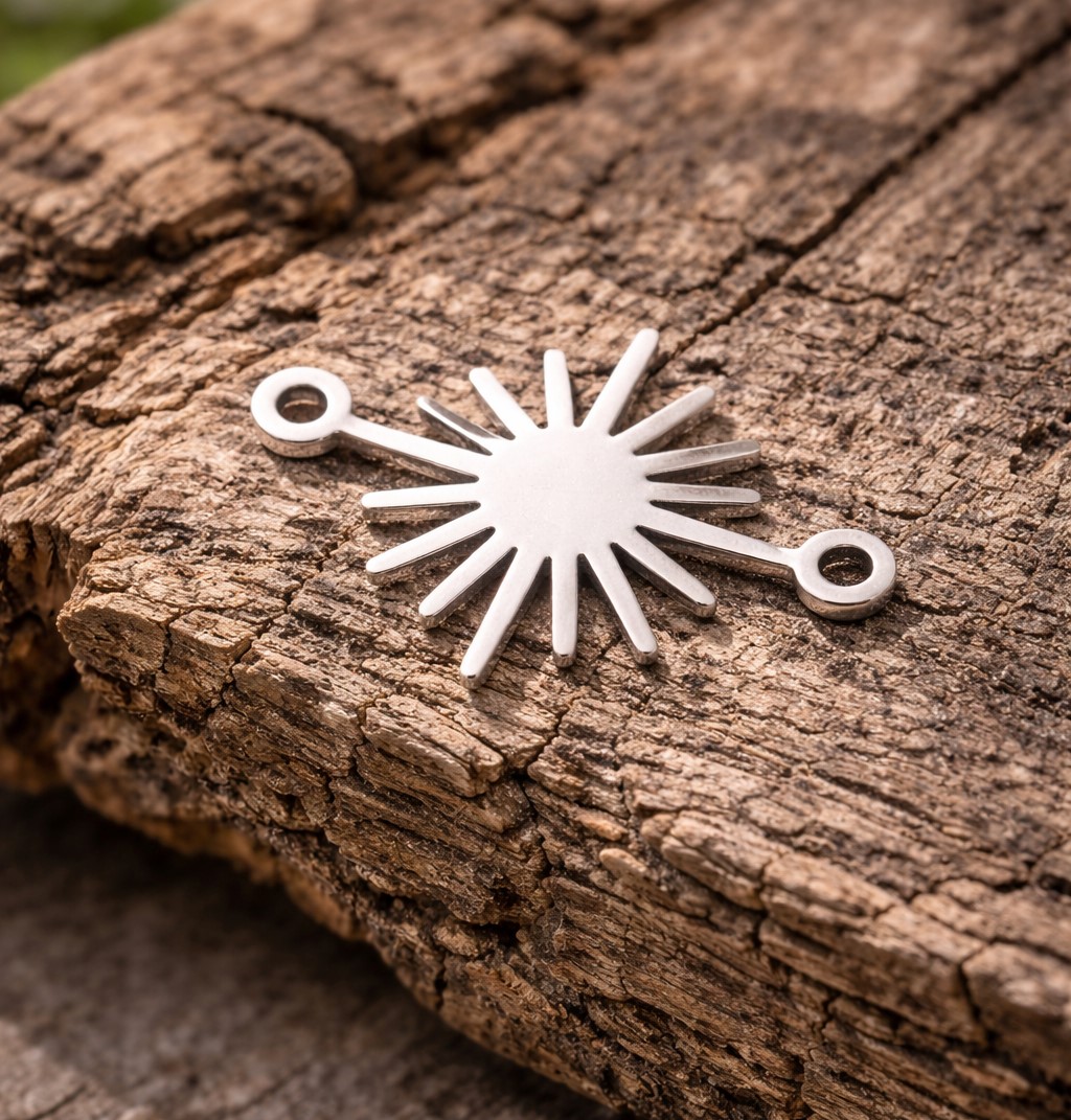 Edelstahl Verbinder Sonne 17 x 23 x 1 mm