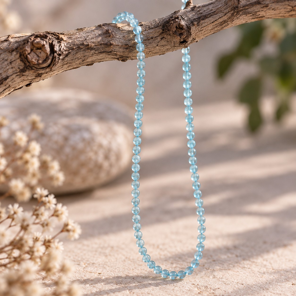 Topaz Perlenstrang unregelmäßige runde 2,8 - 3 mm Perlen (ca. 33 cm Länge)