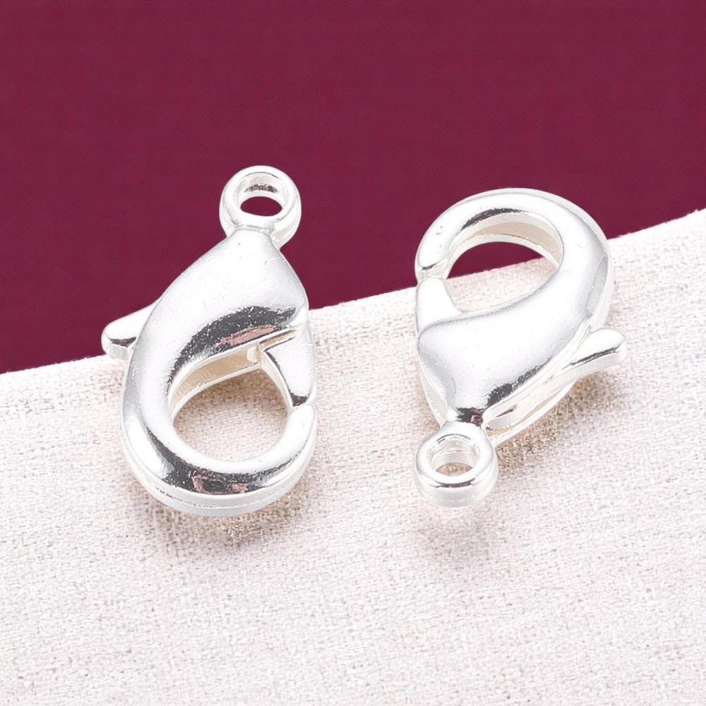 2 Karabinerverschlüsse nickelfrei 925 Sterling versilbert 12 x 7 x 2,5 mm