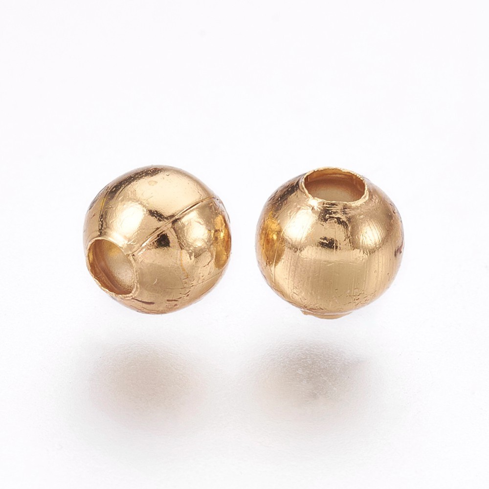 20 Edelstahl Zwischenperlen Spacer nahtlos goldfarben 4 x 3,5 mm