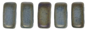 30 hochwertige tschechische Glasperlen doppelt gebohrt 6 x 3 mm matt Iris Brown