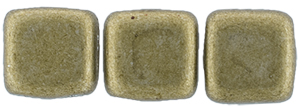 30 hochwertige tschechische Glasperlen 6 x 6 mm doppelt gebohrt Saturated Metallic Golden Lime