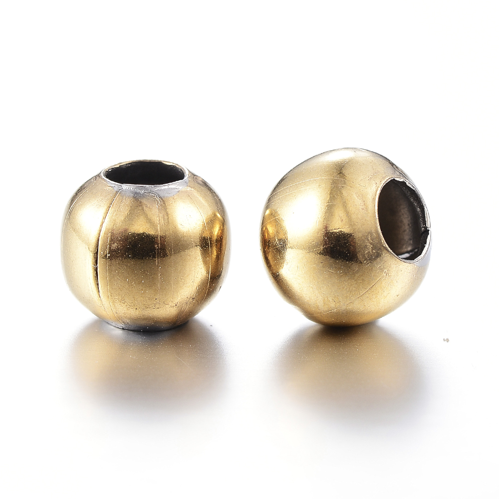 20 vakuumbeschichtete Edelstahlperlen goldfarben 4 mm