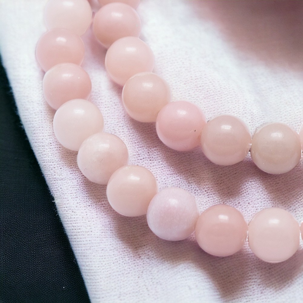 Pink Opal Perlenstrang 8,5 - 8,9 mm (ca. 45 Perlen / ca. 37 cm Länge)