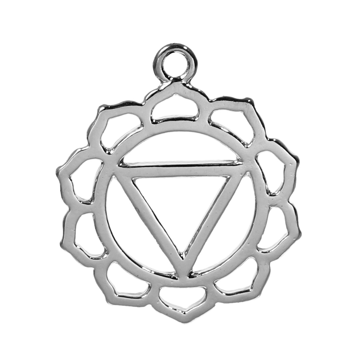 Chakra Charm Anhänger silberfarben 31 x 26 mm