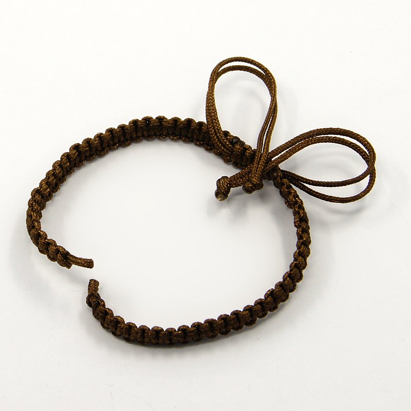 Geflochtener Armband Rohling braun größenverstellbar durch Flechtschiebeverschluß 145 - 155 x 5 x 2