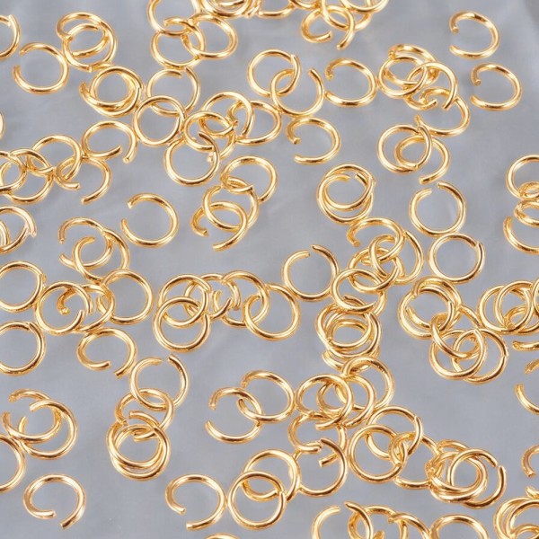 20 stabile Edelstahl Binderinge goldfarben 5 x 0,7 mm 21 Gauge