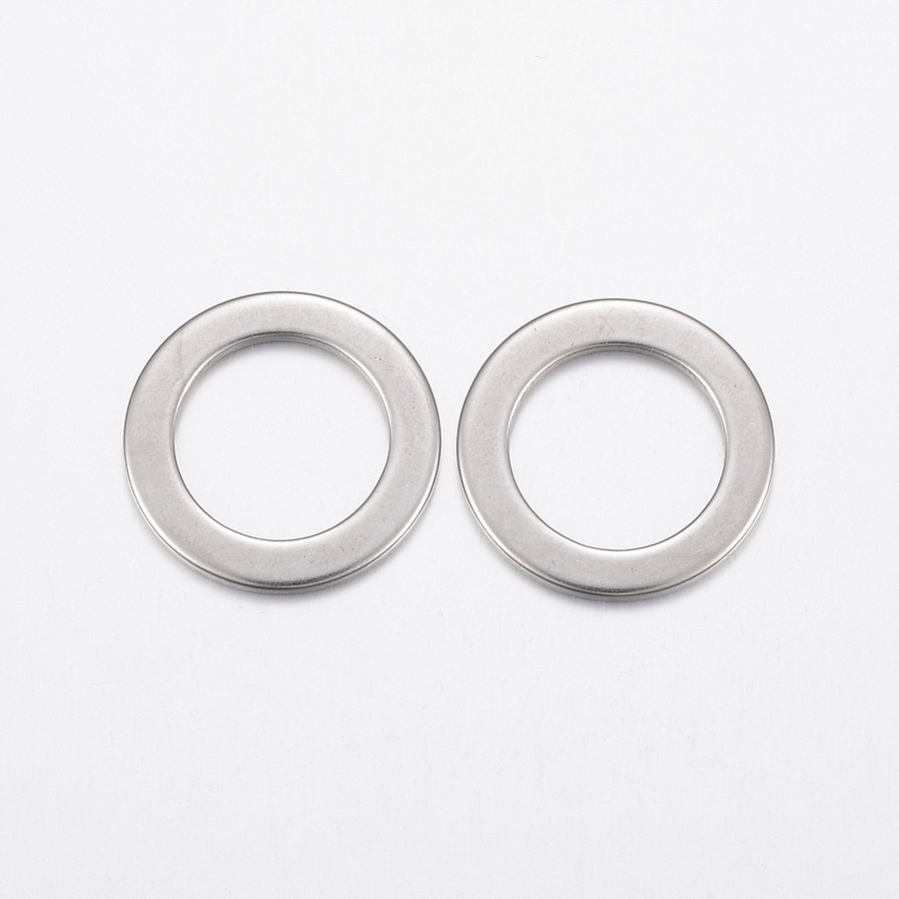 3 Edelstahl Verbinder Ringe flach rund 21 x 1,2 mm