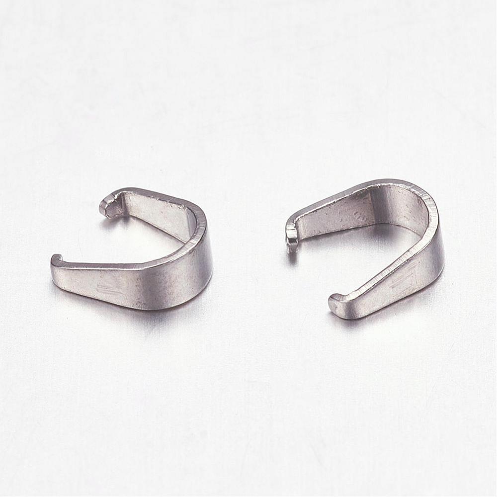 5 stabile Edelstahl Anhängerschlaufen Schnappbügel 5,5 x 5 x 2,5 mm