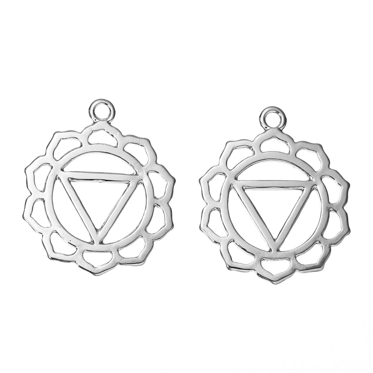 Chakra Charm Anhänger silberfarben 31 x 26 mm