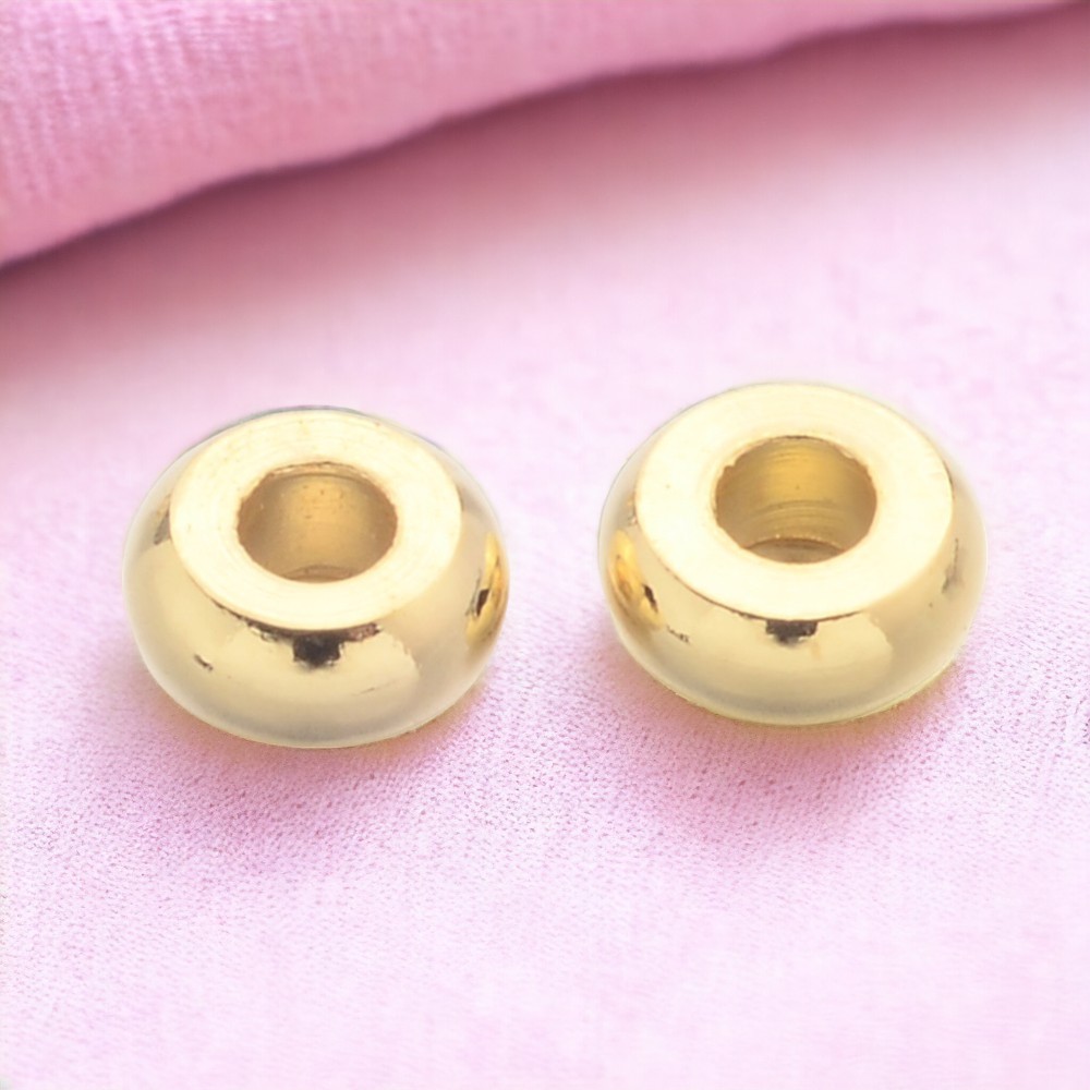 20 Metall Zwischenperlen Spacer Rondell goldfarben 4 mm