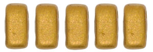 30 hochwertige tschechische Glasperlen doppelt gebohrt 6 x 3 mm matt Metallic Goldenrod