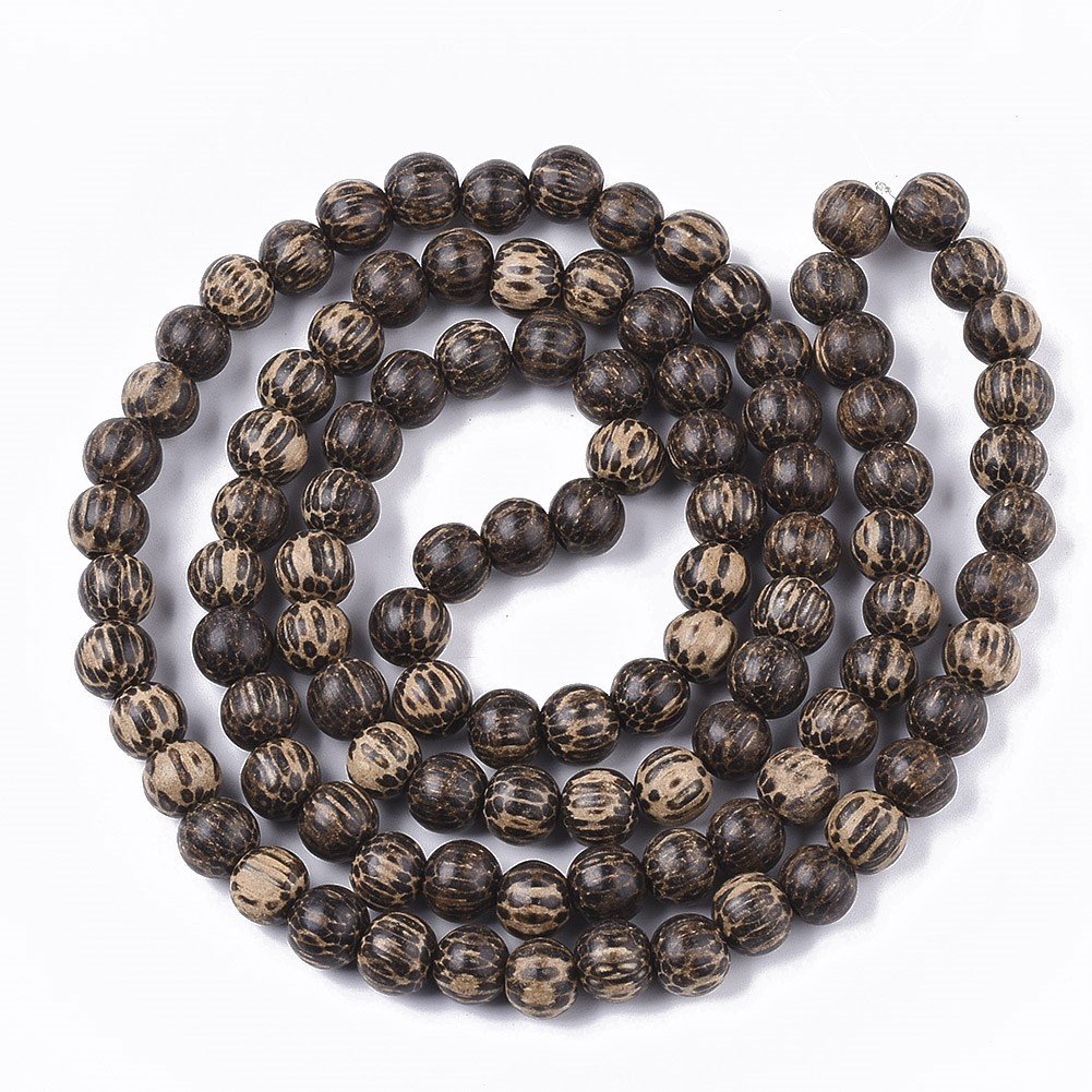 Natürlicher ungefärbter Bodhi Holzperlenstrang 9 x 8 mm (ca. 100 Perlen / ca. 80 cm Länge)