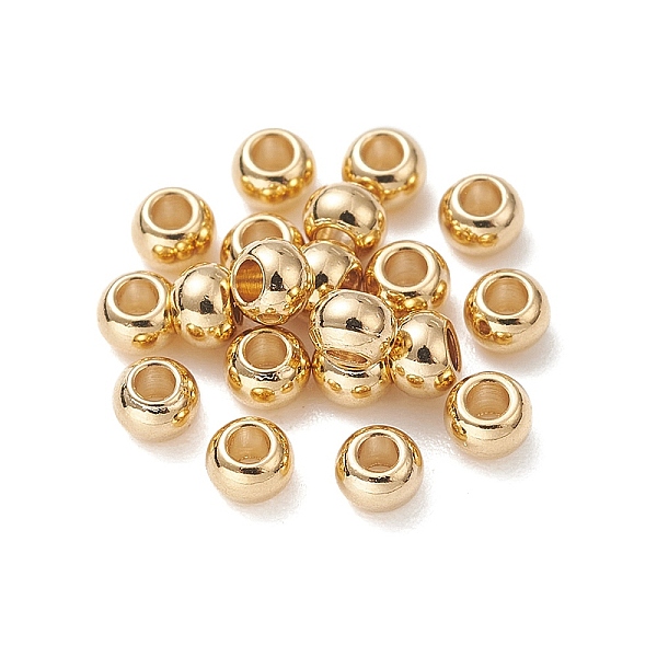 20 Edelstahl Perlen 3 x 2 mm goldfarben Zwischenperlen Spacer Abstandsperlen 