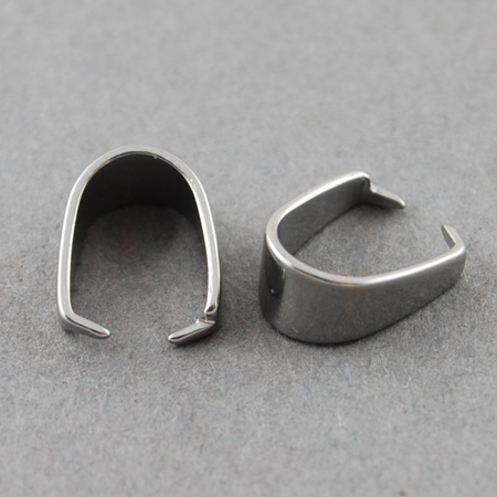10 Edelstahl Anhängerschlaufen Schnappbügel 9 x 7 x 4 mm
