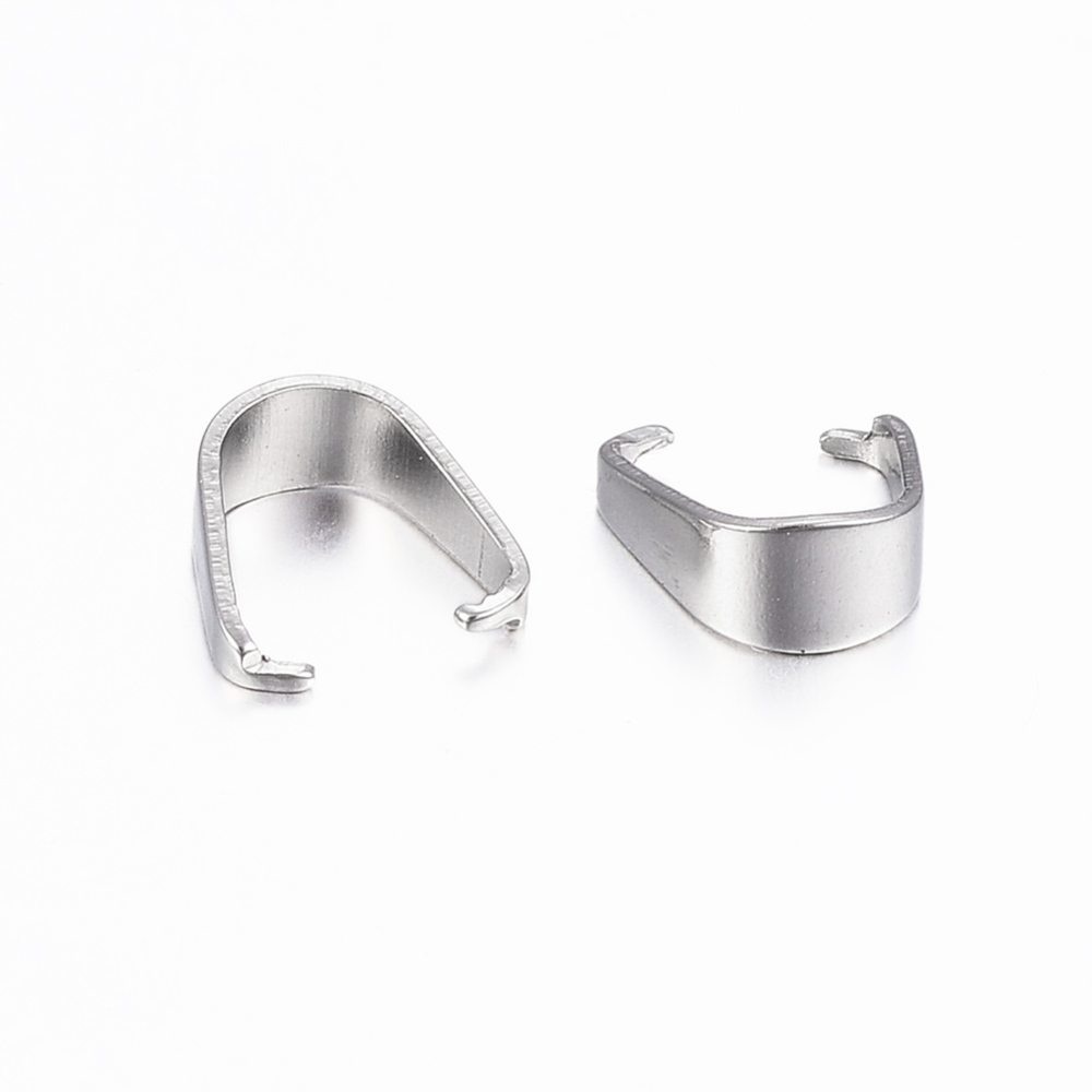 5 stabile Edelstahl Anhängerschlaufen Schnappbügel 7 x 6 x 3 mm