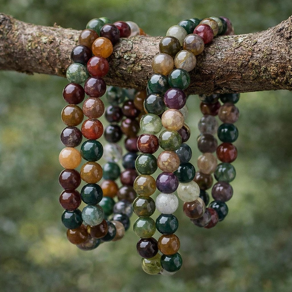 Natürlicher indischer Achat Perlenstrang glatt glänzend 6,5 mm  (ca. 60 Perlen / 38 cm lang)