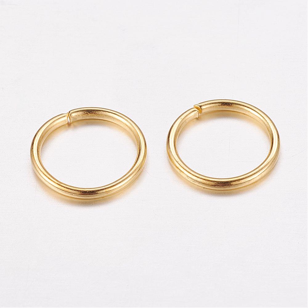100 Eisen Biegeringe  Binderinge offen goldfarben 10 mm