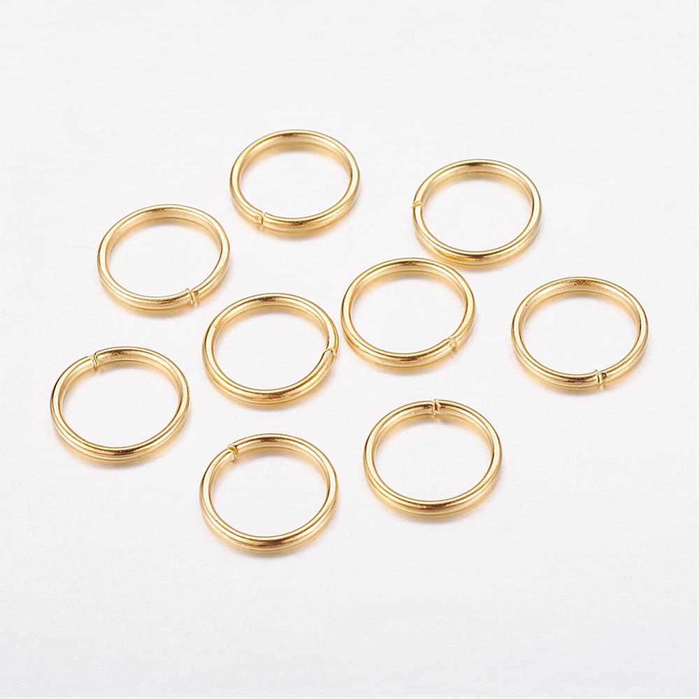 100 Eisen Biegeringe Binderinge offen goldfarben 7 mm