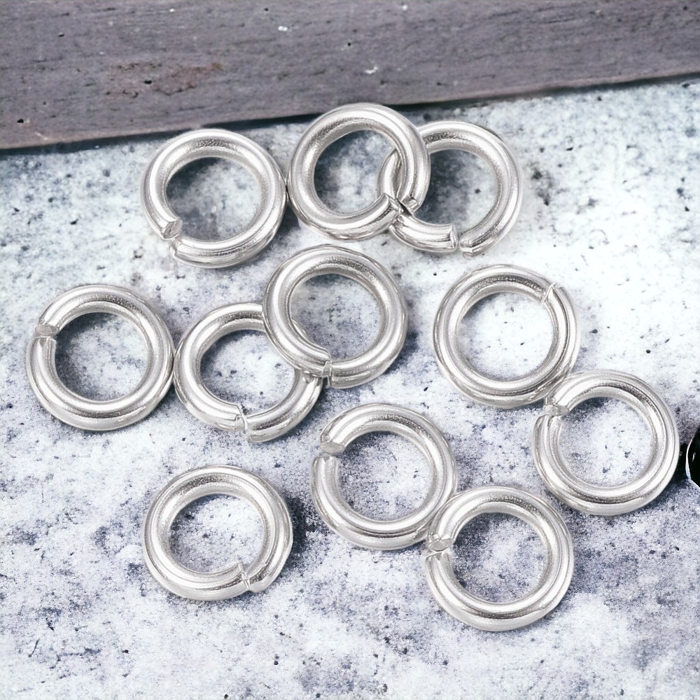 100 stabile Eisen Biegeringe silberfarben 5 x 0,8 mm