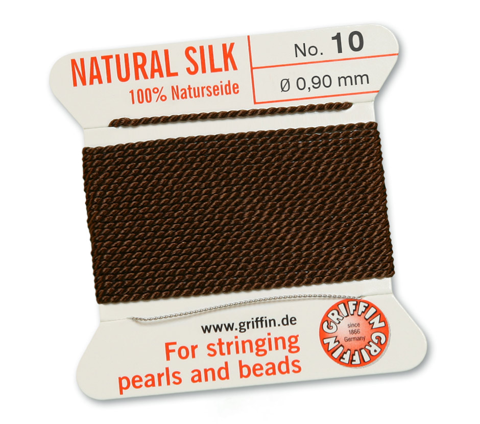 Griffin Perlseide 100 & Naturseide 2 m 1 Nadel No 10 braun