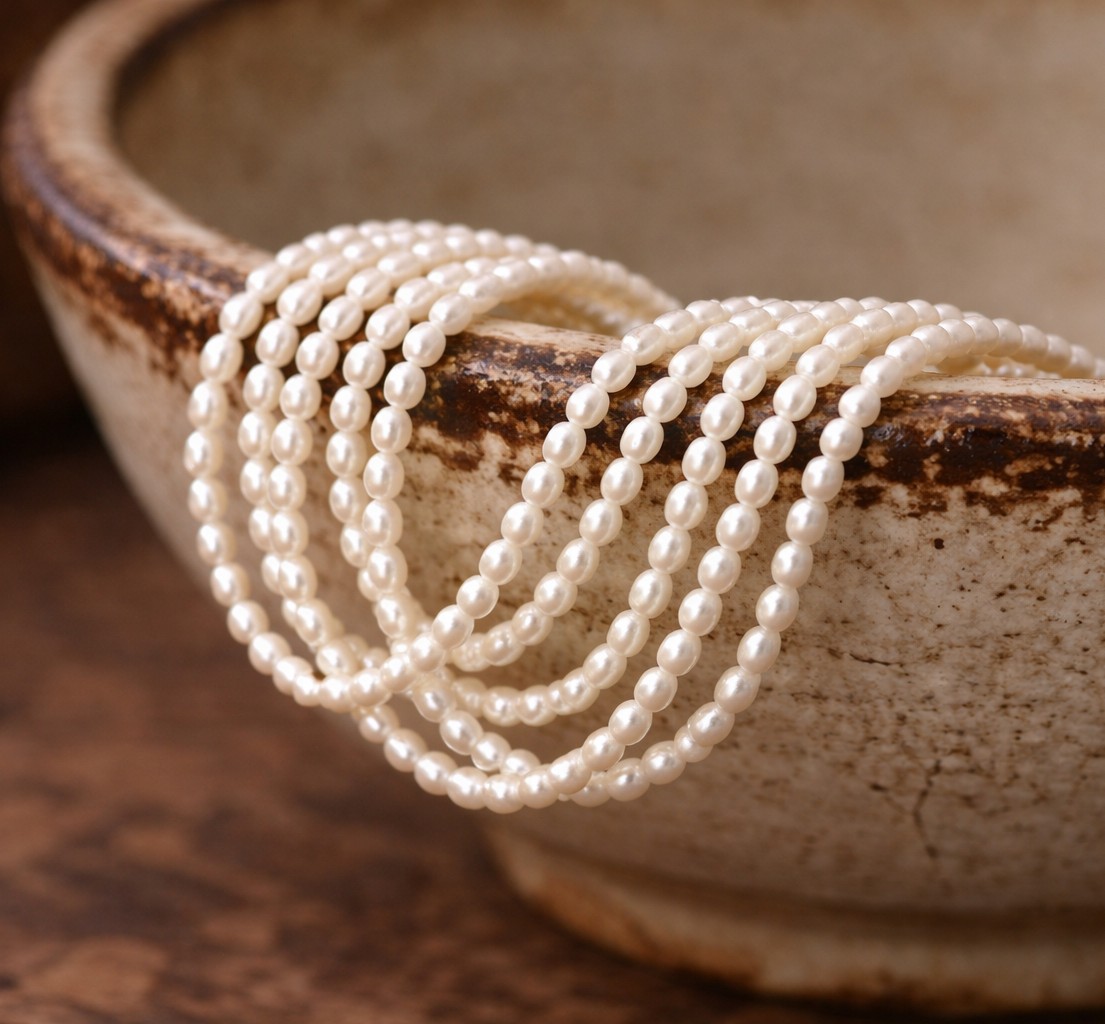 Zierlicher Süßwasser Zuchtperlenstrang 2,5 - 4 x 2,5 mm (ca. 38 cm Länge)