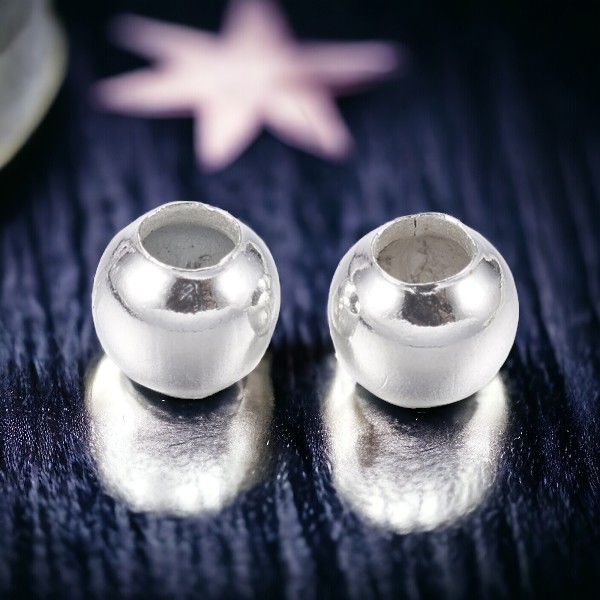 100 Eisen Zwischenperlen Spacer silberfarben glatt glänzend 4 mm
