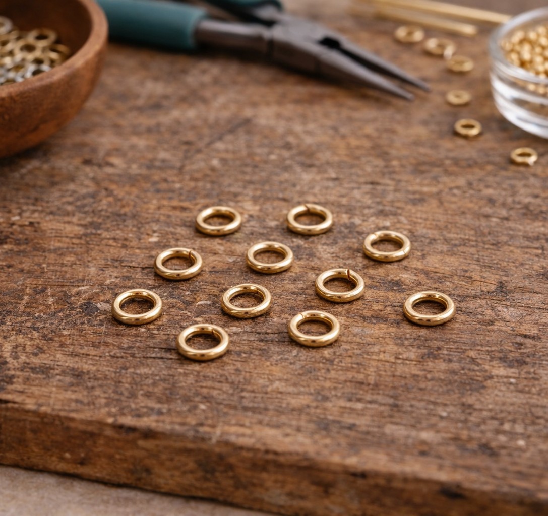 20 stabile Edelstahl Biegeringe Echtgold plattiert 20 Gauge 4 x 0,8 mm