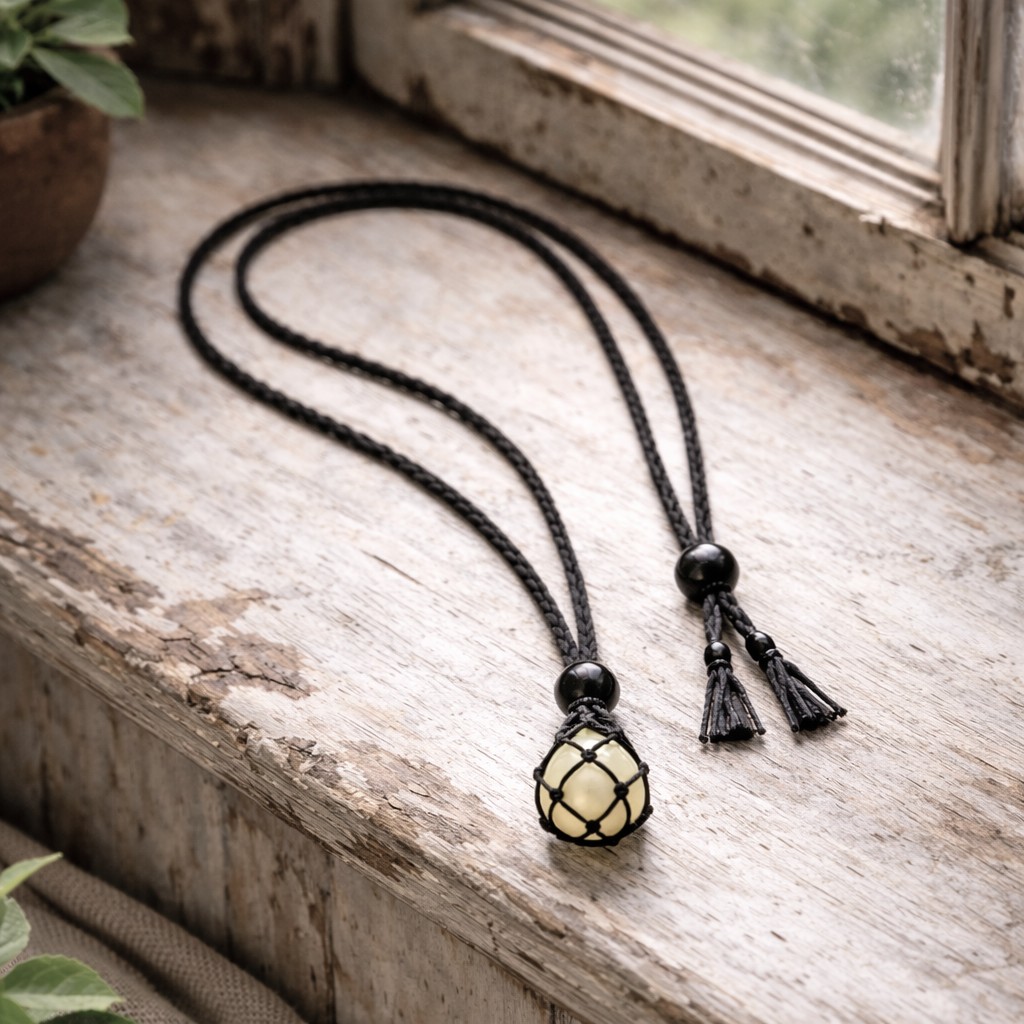 Handgefertigte Citrin Makramee Kette